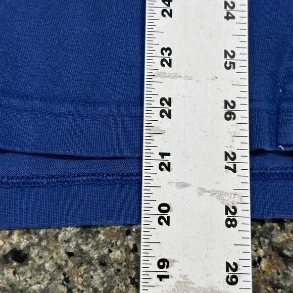 Vintage Eddie Bauer Polo Shirt Men XLT Blue Gray Long Sleeve Rugby Retro FLAW - Picture 9 of 10